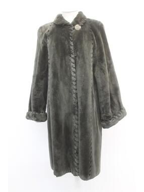 EXCELLENT GREEN SHEARED BEAVER FUR COAT JACKET WOMEN WOMAN SIZE 6-8 SMALL/MEDIUM